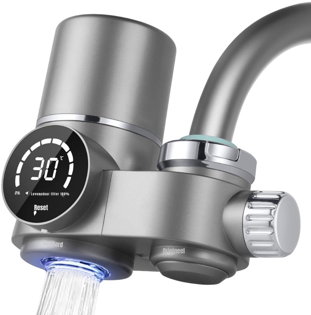 Aura® Waterfilter kraan - Waterfilter - Zilver - 20cm x 20cm x 9cm