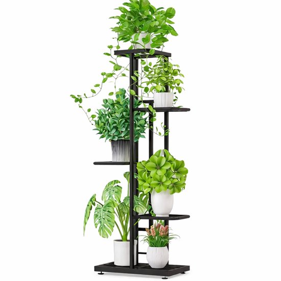 Support à plantes 5 niveaux - Intérieur - Extérieur - Support à plantes Etagere Métal - Escaliers à plantes - Zwart