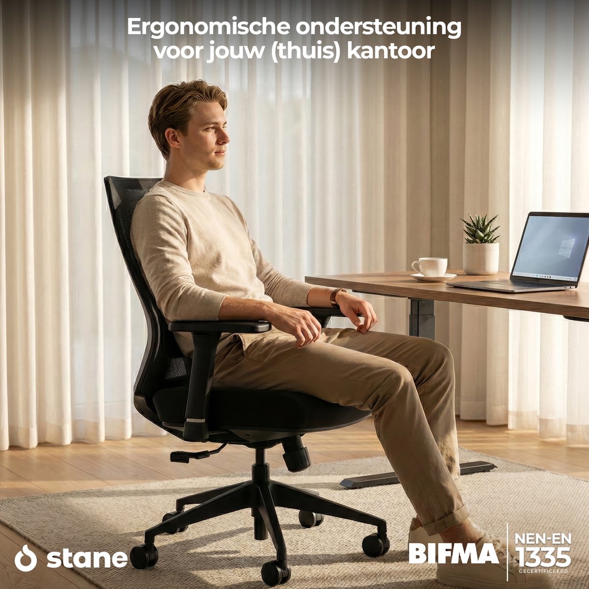 Stane Pro Ergonomische Bureaustoel - Mesh, 130 kg, 5 jaar thumbnail 5