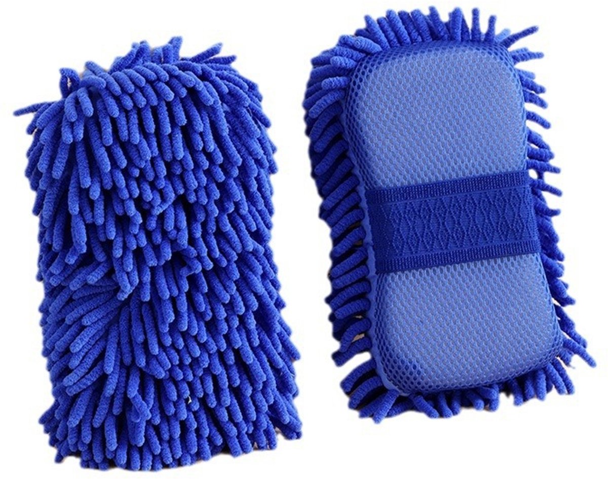 2 stuks - Premium microvezel washandschoenen, zachte, krasvrije, dubbelzijdige chenille washandschoenen, perfect voor het wassen en detailen van uw auto
