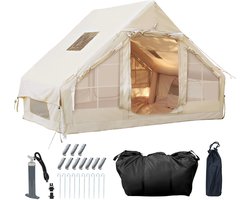 opblaasbare tent opblaasbare glamping tent Waterdicht Tot 4 personen Beige Camping, Tuin, Glamping 300x210x200cm