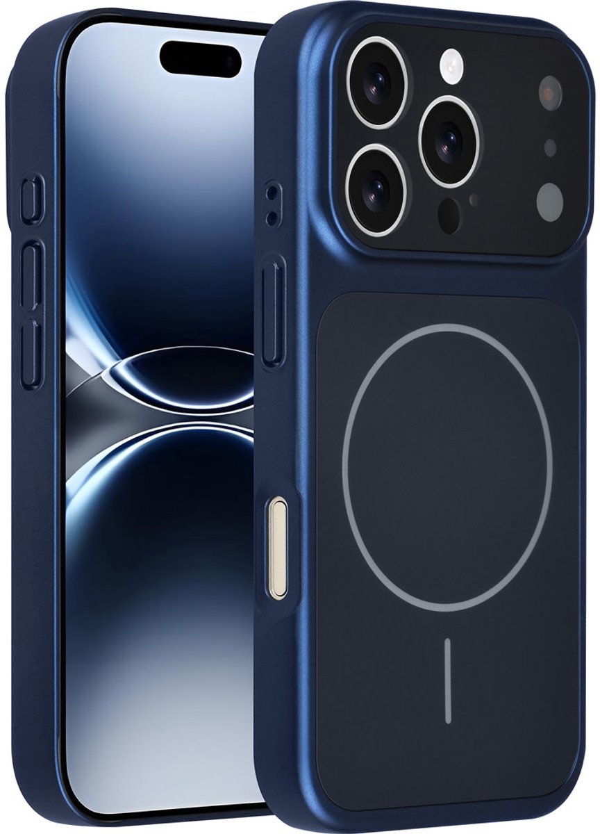 AG Matte Glass iPhone 16 Pro Backcover hoesje - Magsafe full protection cover - Blauw