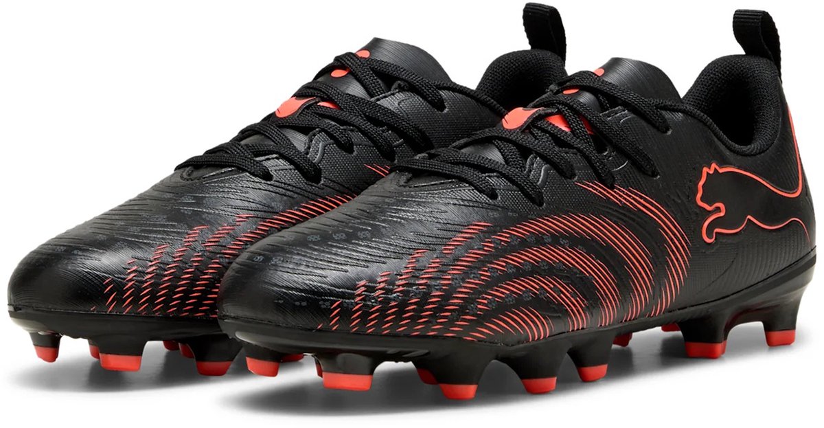 PUMA Teen FUTURE 9 PLAY IT JR Zaalvoetbalschoenen 108723 02 Puma Black Glowing red Gray
