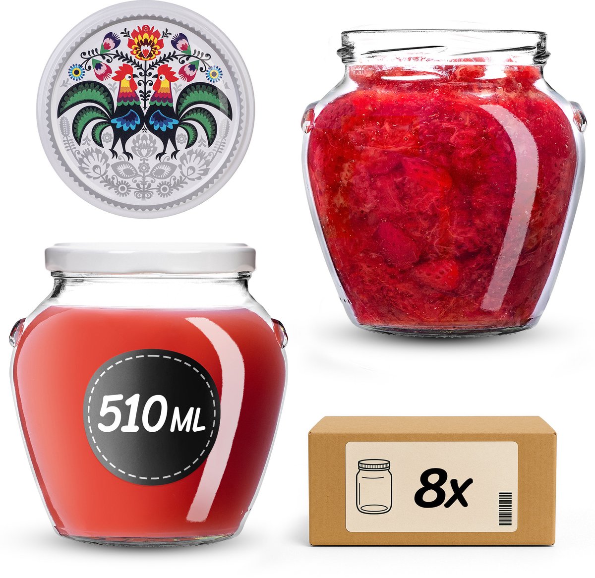 KADAX Amphora Pot Ø82 510ml + Deksel Ø82 Rooster