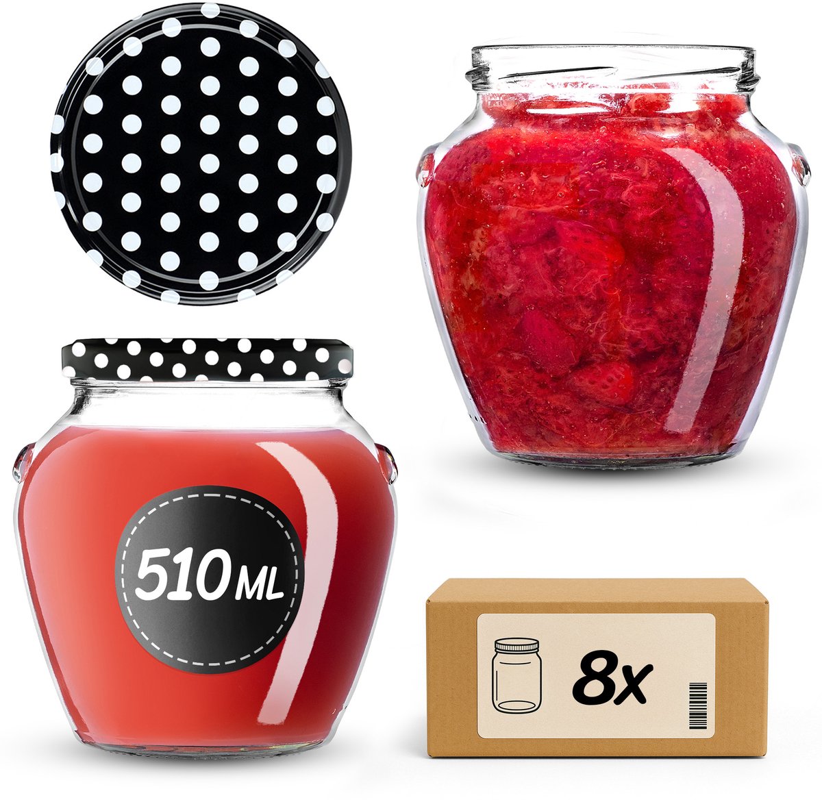 KADAX Pot Amphora fi82 510ml + deksel wz3 Erwten