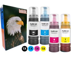 InktDL Huismerk geschikt voor Epson 101 Inktflessen - Inkt geschikt voor EcoTank L4150 - L4160 - L6160 - L6170 - L6190
