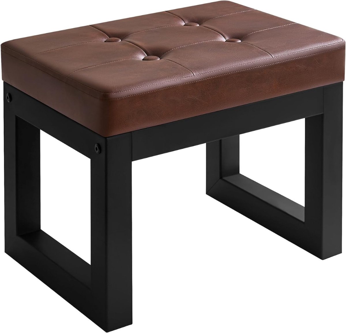 Aura® Voetenbankje of poef - Voetenbankje - Poef - Hockers en poefen - Donkerbruin - 30cm x 41cm x 32cm