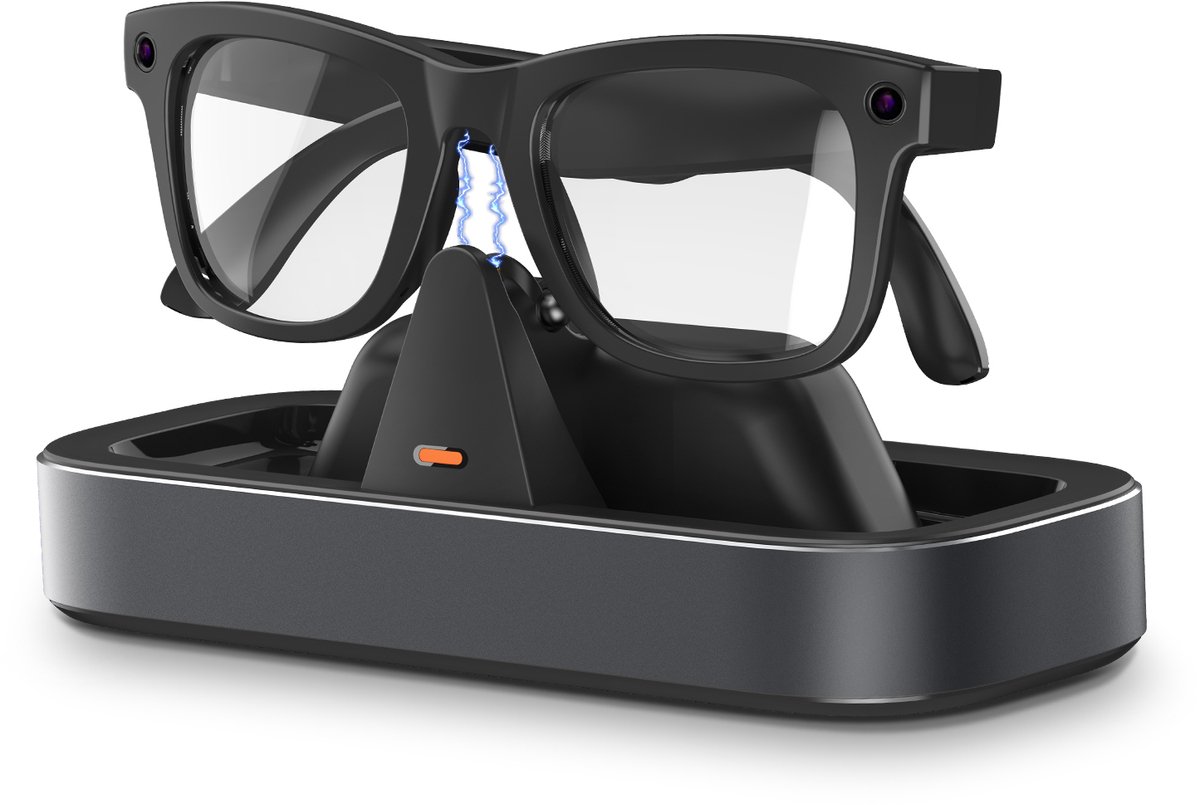 JustValue Oplaadstation - Geschikt Voor Ray-Ban Meta - Powerbank Functie - USB C - Donkergrijs