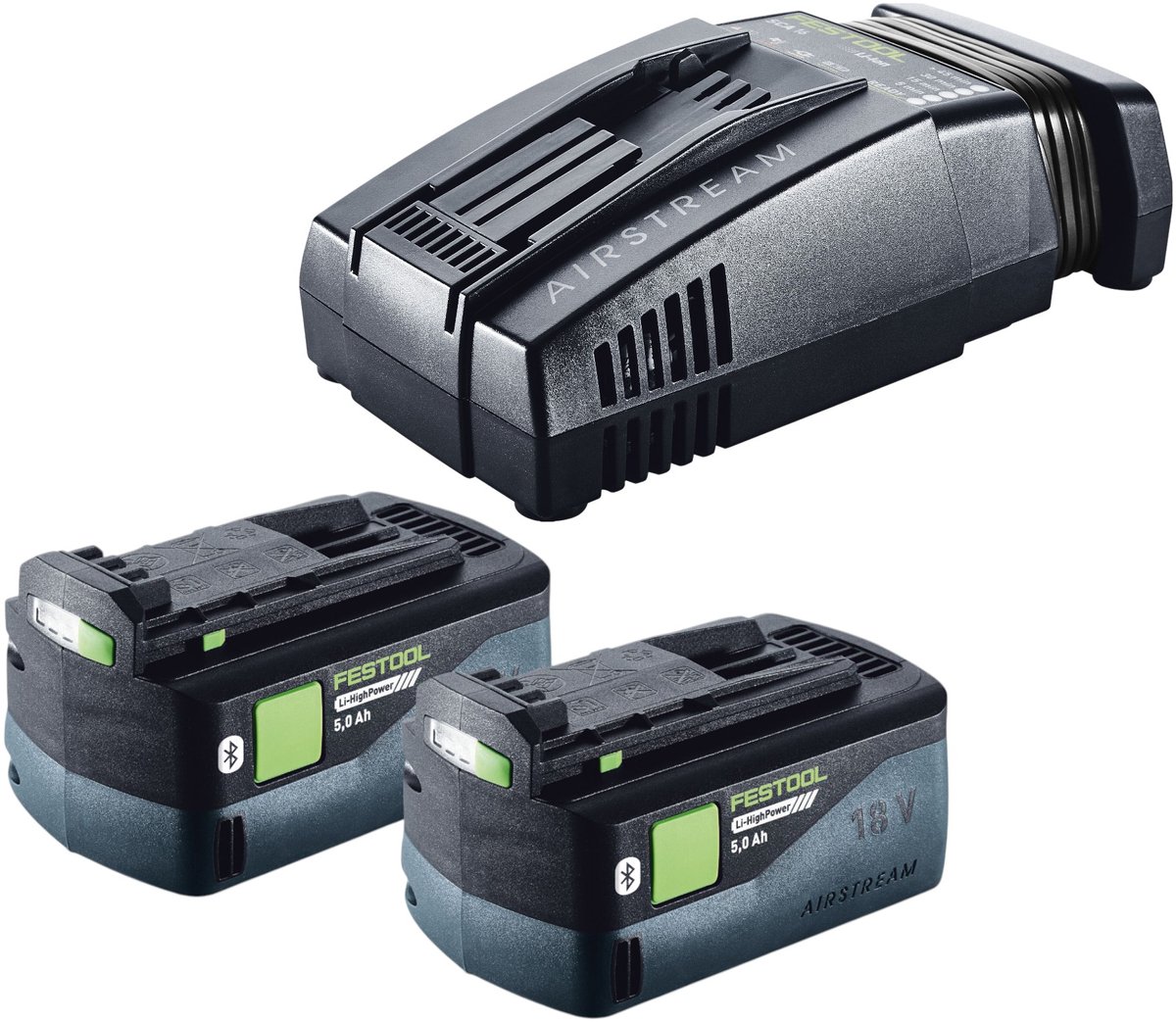 Festool energieset 2x BP 18 Li 5,0 HP-ASI HighPower accupack 18 V 5,0 Ah ( 2x 578519 ) + SCA 16 oplader ( 576953 )