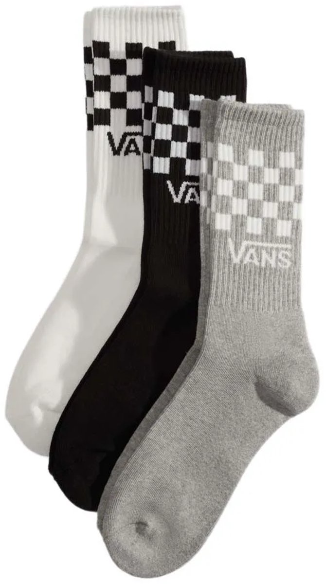 Vans Classic Check Crewsokken 3 Eenheden Veelkleurig 1/2-42 Zwart
