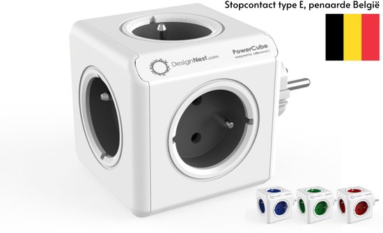 PowerCube Original – 5 stopcontacten – grijs
