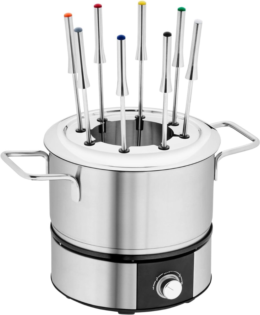 Aura® Fondueset - Fondue - Fondueset elektrisch - Zilver - 33cm x 26cm x 24cm