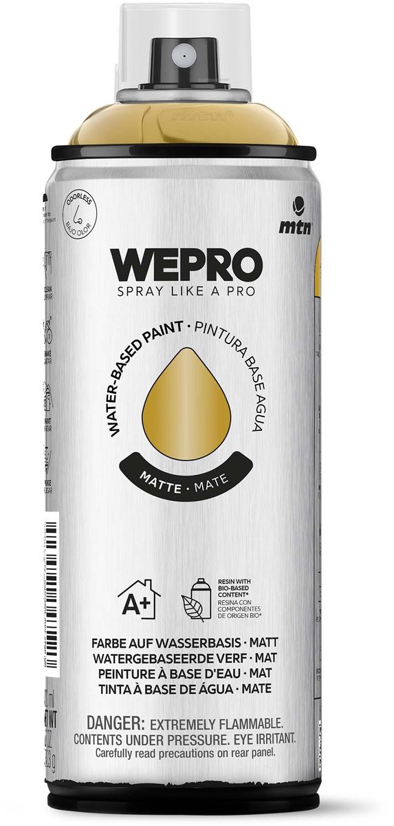 Spuitbus Goud Mat MTN WEPRO WATER-BASED PAINT 400ML