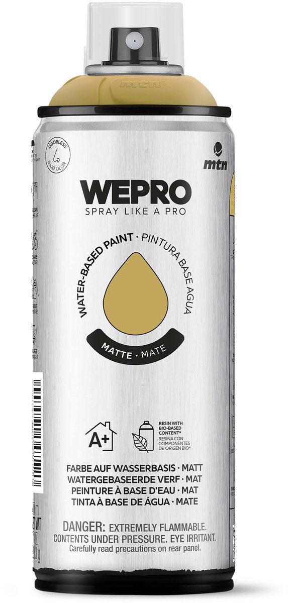 Spuitbus Gobi geel mat MTN WEPRO WATER-BASED PAINT 400ML