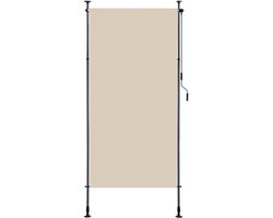 Store enrouleur Rolgordijn - 120 x 270 cm - Protection solaire résistante aux UV - Store enrouleur - Rideau d'extérieur - Brise-vue - Couverture de terrasse - voor buiten - crème