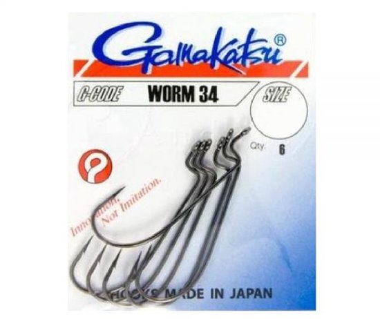 Gamakatsu Worm 34 size 2/0 - 4.6 cm van Gamakatsu — afbeelding 2