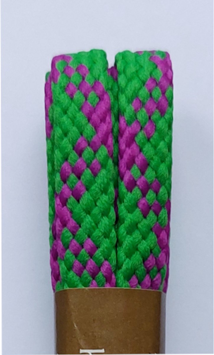 Tana Veter - Groen/Roze - Meerkleurig - Plat - Lengte 90 cm - Breedte 7 mm - Schoenveter