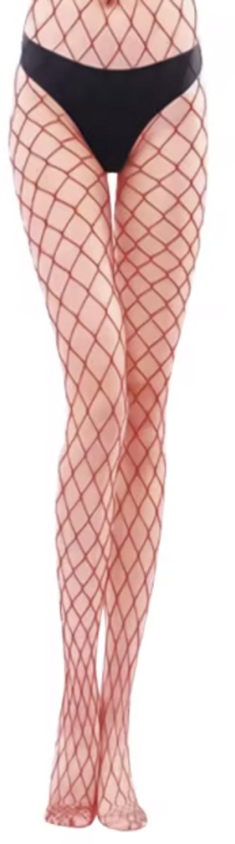 Grove netpanty - Visnet panty - Rood - One size - Verkleden - Panty - Kousen - CHPN