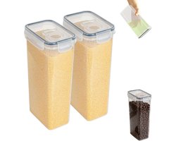 2 stuks 2.8L Voorraadbus - Luchtdichte voorraadbus - Bewaardoos voedsel- Keukenorganizer voor thuis - Voedselbewaarcontainer met deksel - Kan gebruikt worden voor het bewaren van granen droge goederen meel en suiker enz.