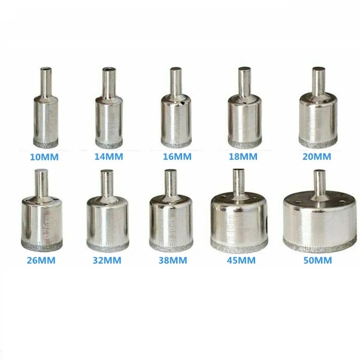 WiseGoods Premium 10-Delige Diamant Gatenzaag Boorset - Diamantboor Set 10–50 Mm - Voor Tegel Marmer Glas & Keramiek - Tegelboor