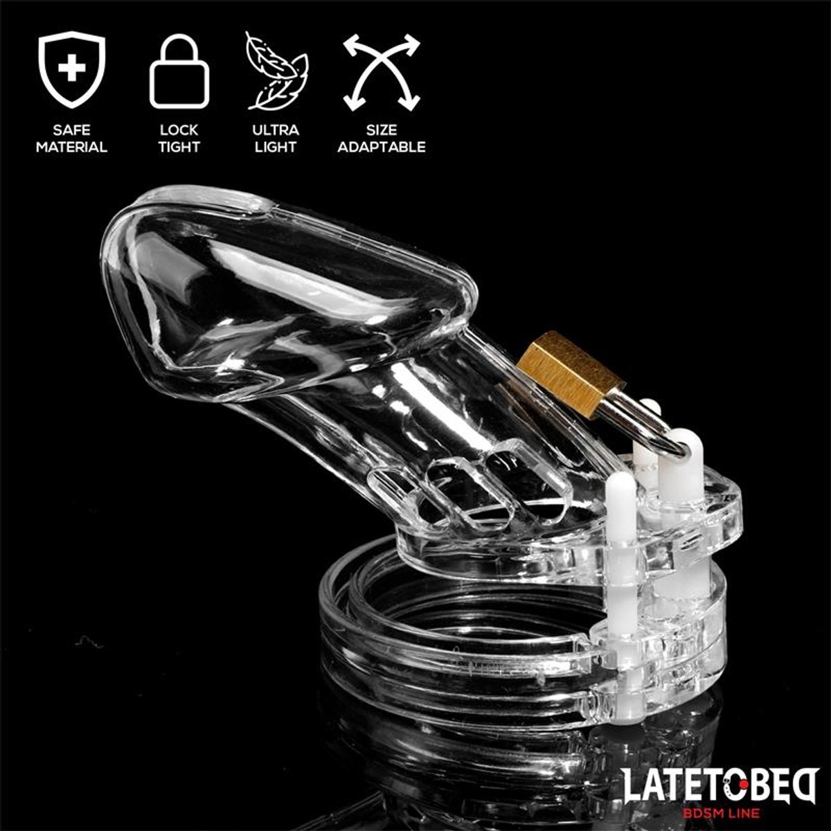 LATETOBED BDSM LINE Chastity Penis Cage Long Clear