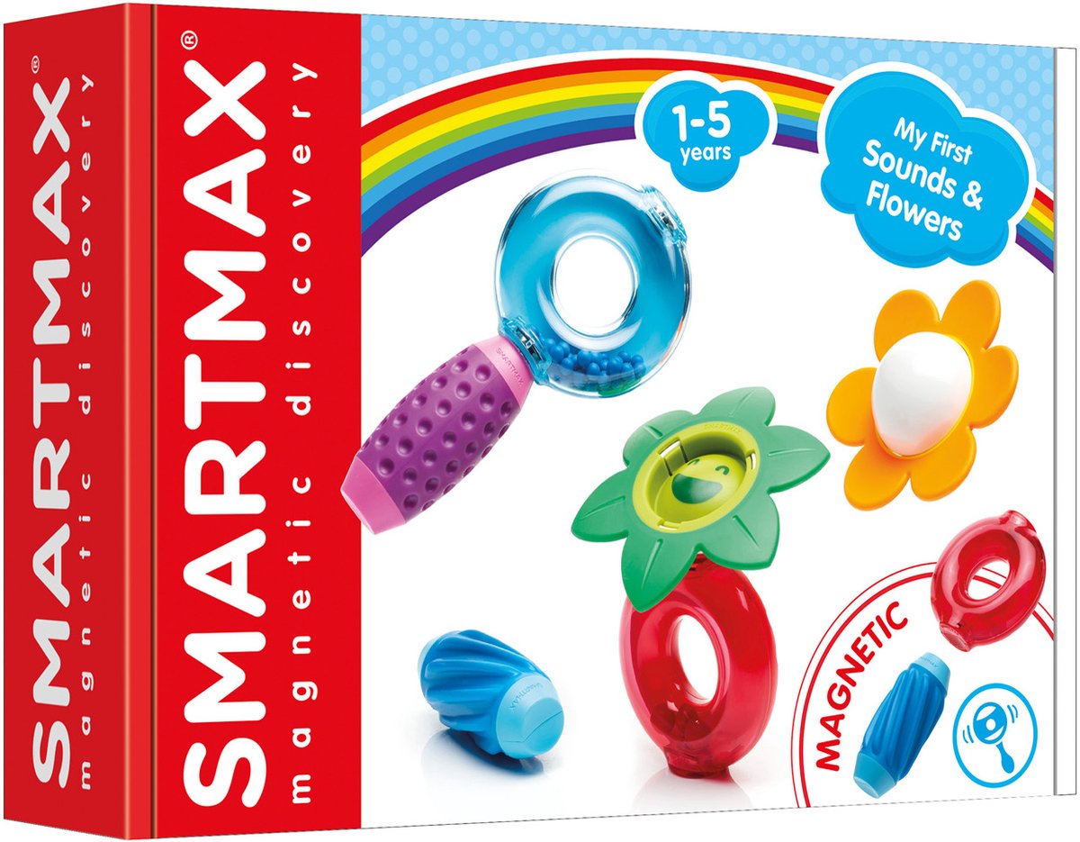 SmartMax My First Sounds & Flowers - Magnetische Bloemen & Geluidjes - Sensorische Bouwset voor Peuters - Educatief Speelgoed - Vanaf 1 Jaar