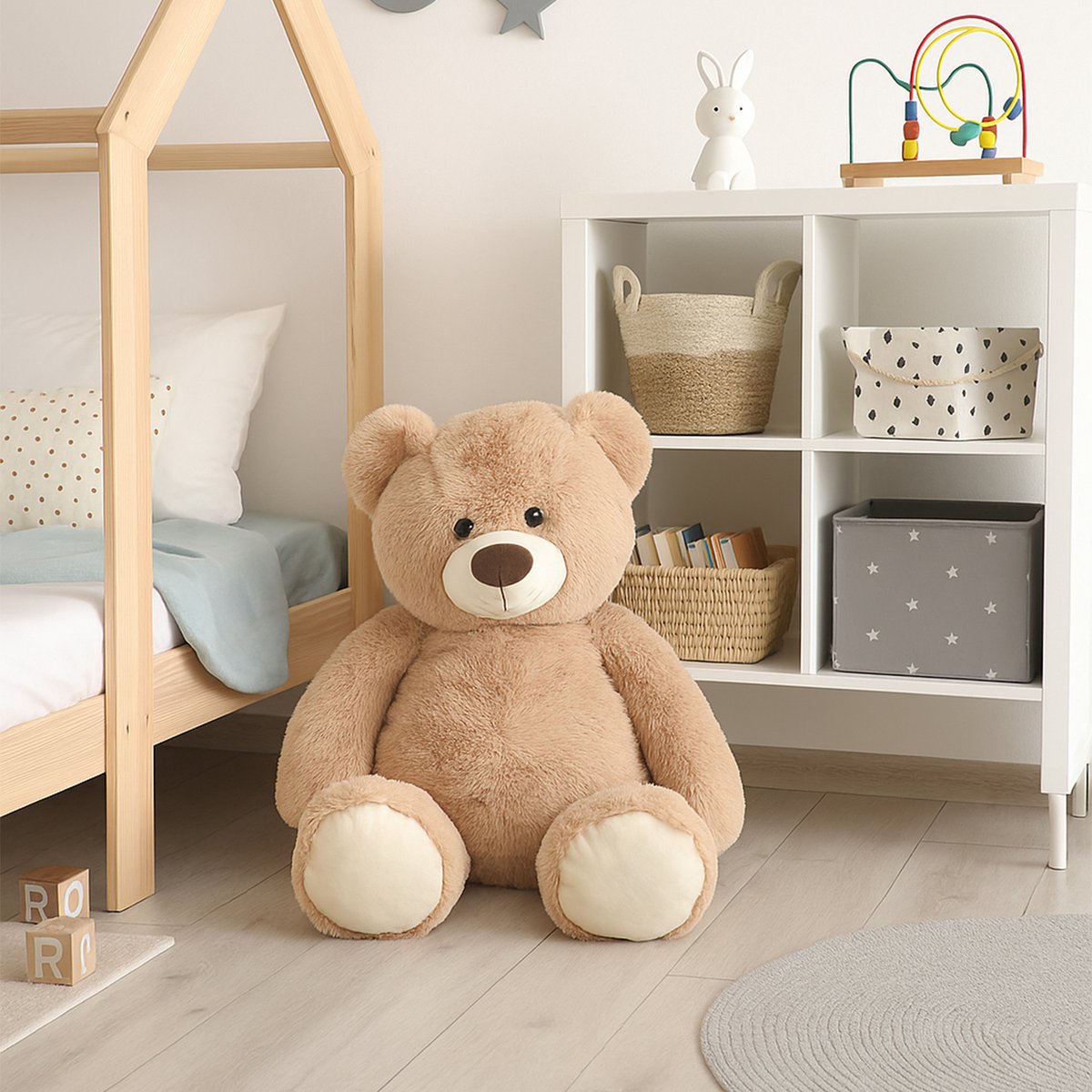 JollyPluche - Knuffelbeer - Beer - Knuffel - Beer - Knuffels - Pluche Beer - Knuffel Beer - Teddy Beer - Licht Bruin - 100 cm — afbeelding 4