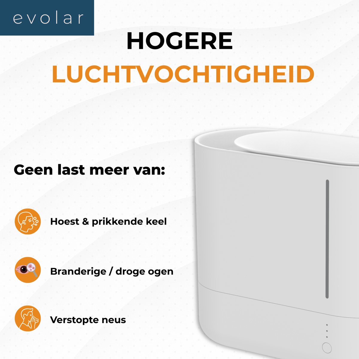 Evolar Luchtbevochtiger met Aromatherapie - 5L Tank - Air Humidifier - Diffuser - Woonkamer, Kantoor, Babykamer, Slaapkamer - EVO-HF450 thumbnail 3