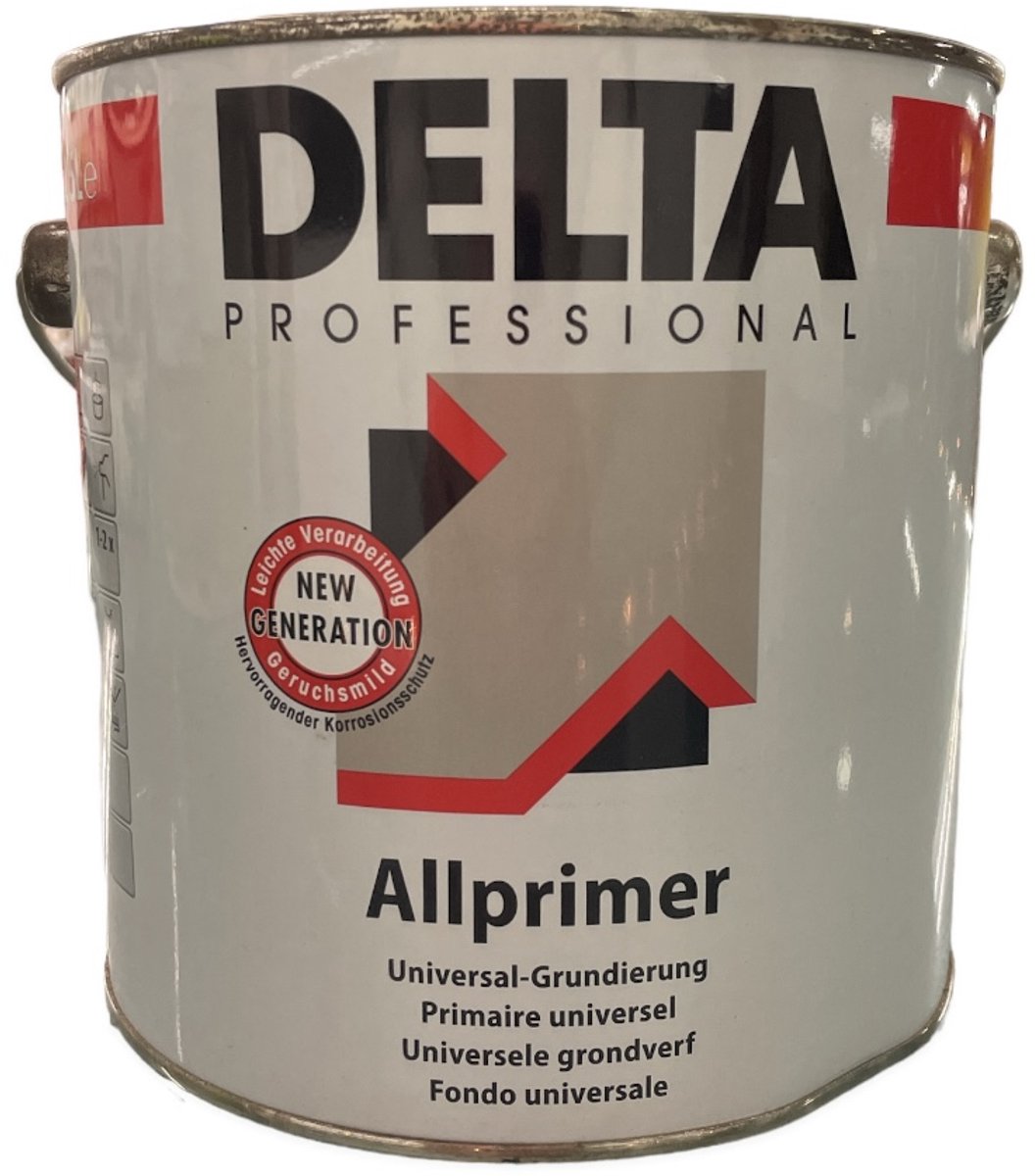 Südwest Delta Allprimer - Veelzijdige universele matte solventgedragen grondlaag - 2.50 L - RAL 9005 Zwart
