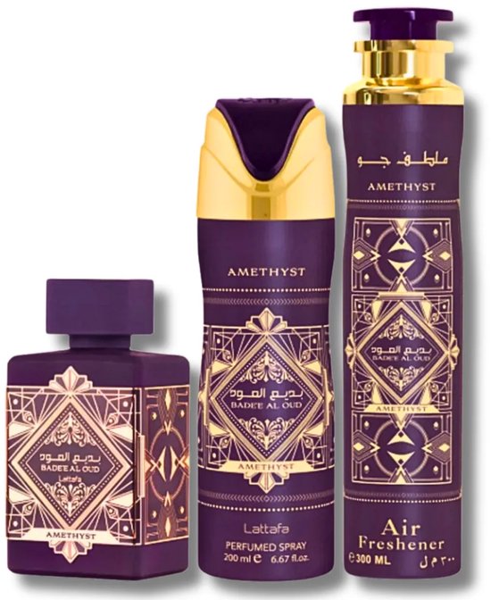 Lattafa Badee Al Oud Amethyst Gift Set Eau De Parfum 100 Ml 