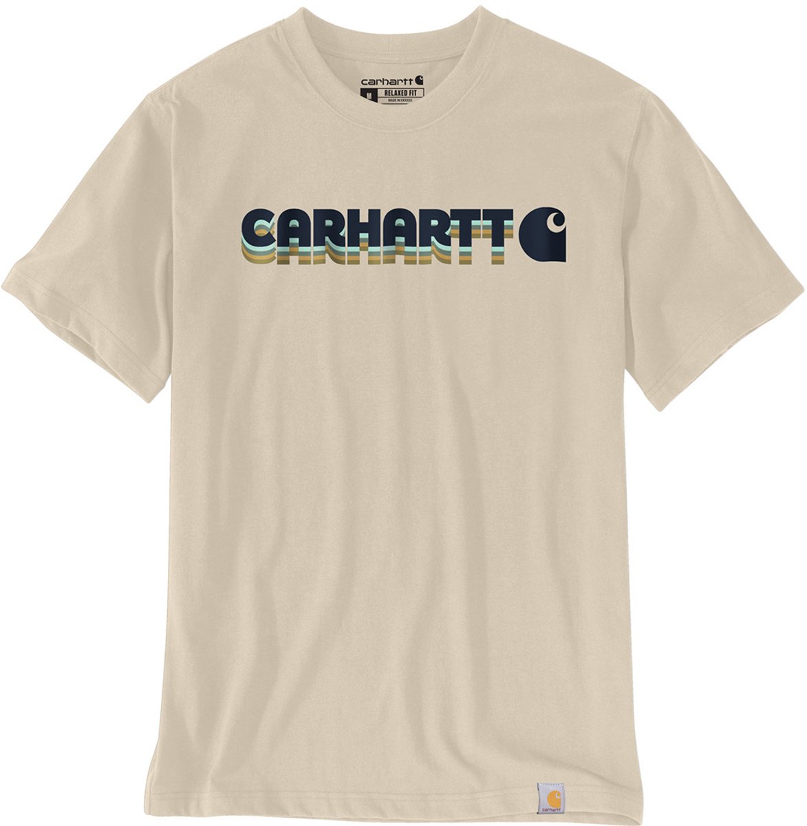 Carhartt Irvine Relaxed Layered Logo T-Shirt 107318 -L Oat Milk