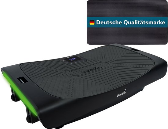 Skandika Trilplaat V2 | Trainingsgrepen en trainingsbanden, oscillerende vibratie, gebogen design, stille motor, 99 niveaus, LCD-scherm | Multi-Gym fitnessapparaat voor thuis