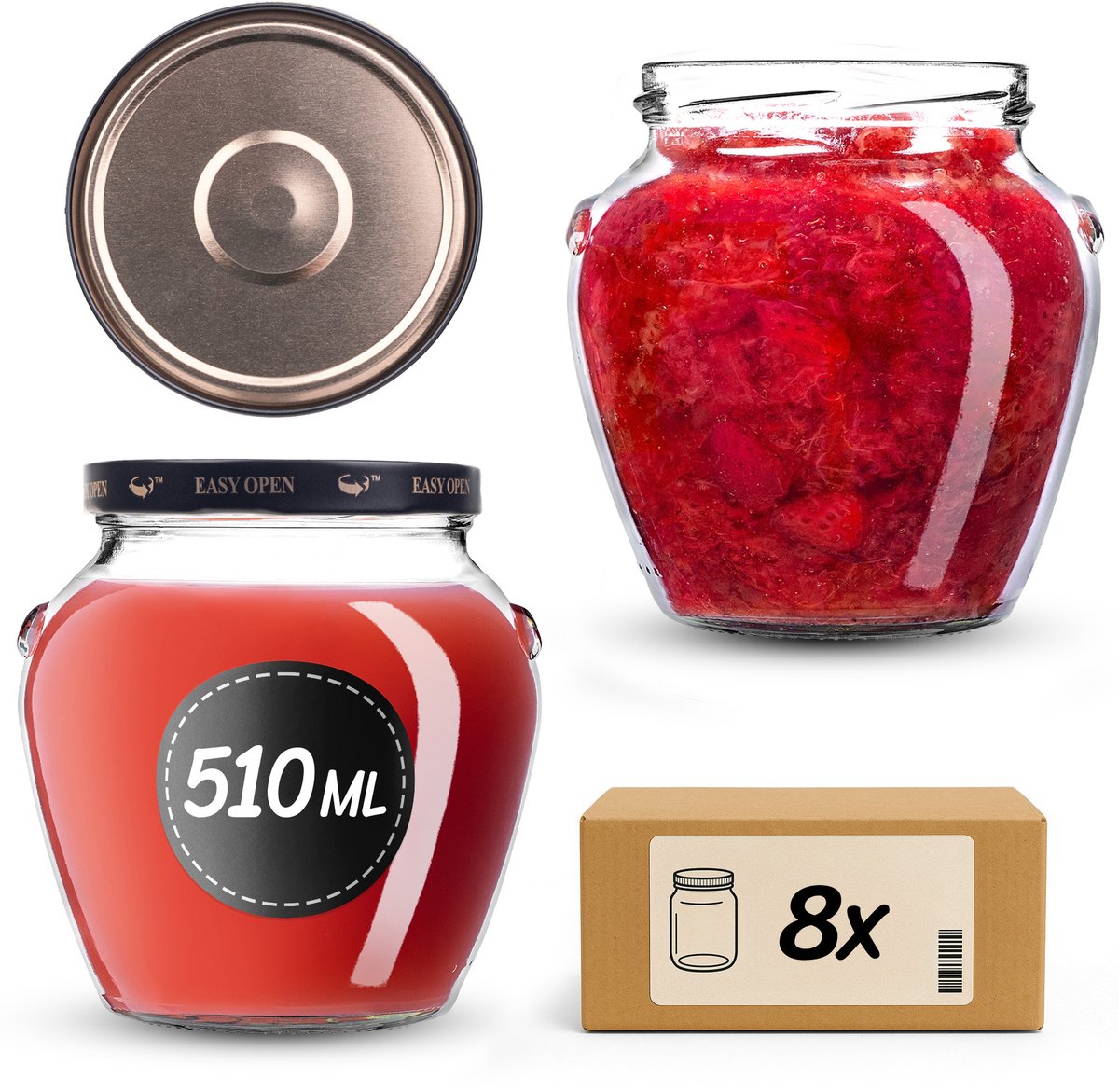 KADAX Amphora Pot Ø82 510ml + Deksel Ø82 Zwart