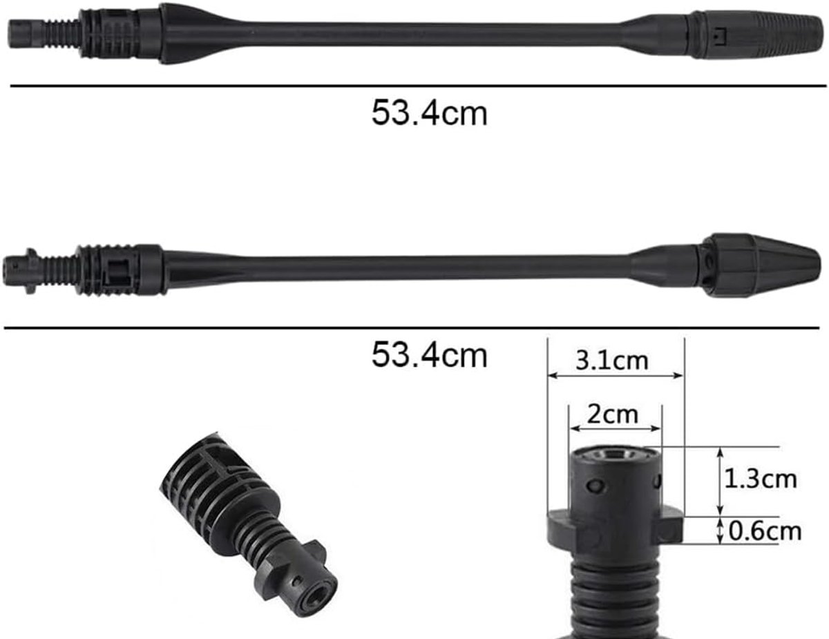 Spuitkoppen - Geschikt Voor Karcher K2 K3 K4 K5 K6 K7 Hogedrukreinigerbevestiging - hoge roterende sproeilans - met verstelbaar mondstuk - 2 Sproeiers - Verstelbare Straal - Verlengingen voor hogedrukreinigerspuitpistolen – foto 7