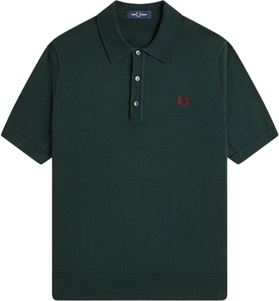 Fred Perry Cotton Knitted Shirt Groen