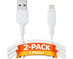 Oplader kabel geschikt voor iPhone - Kabel geschikt voor lightning - Oplaadkabel - USB kabel - Lader kabel - 2-PACK