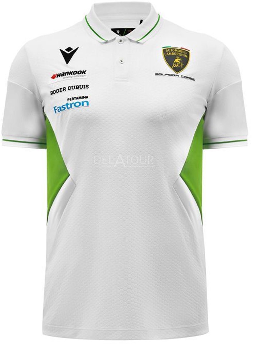 Lamborghini Squadra Corse Men Polo Wit Small