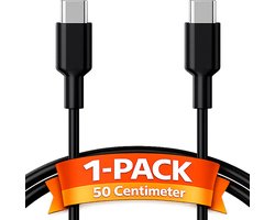 USB C kabel 50 cm - USB C naar USB C - USB-C kabels - USB C kabel naar USB C - Oplaadkabel USB C - USBC kabel - Universeel - Extra kort
