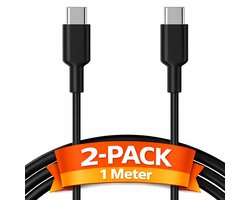 USB C kabel - USB C naar USB C - USB-C kabels - USB C kabel naar USB C - Oplaadkabel USB C - USBC kabel - Universeel - 1 Meter - 2-PACK