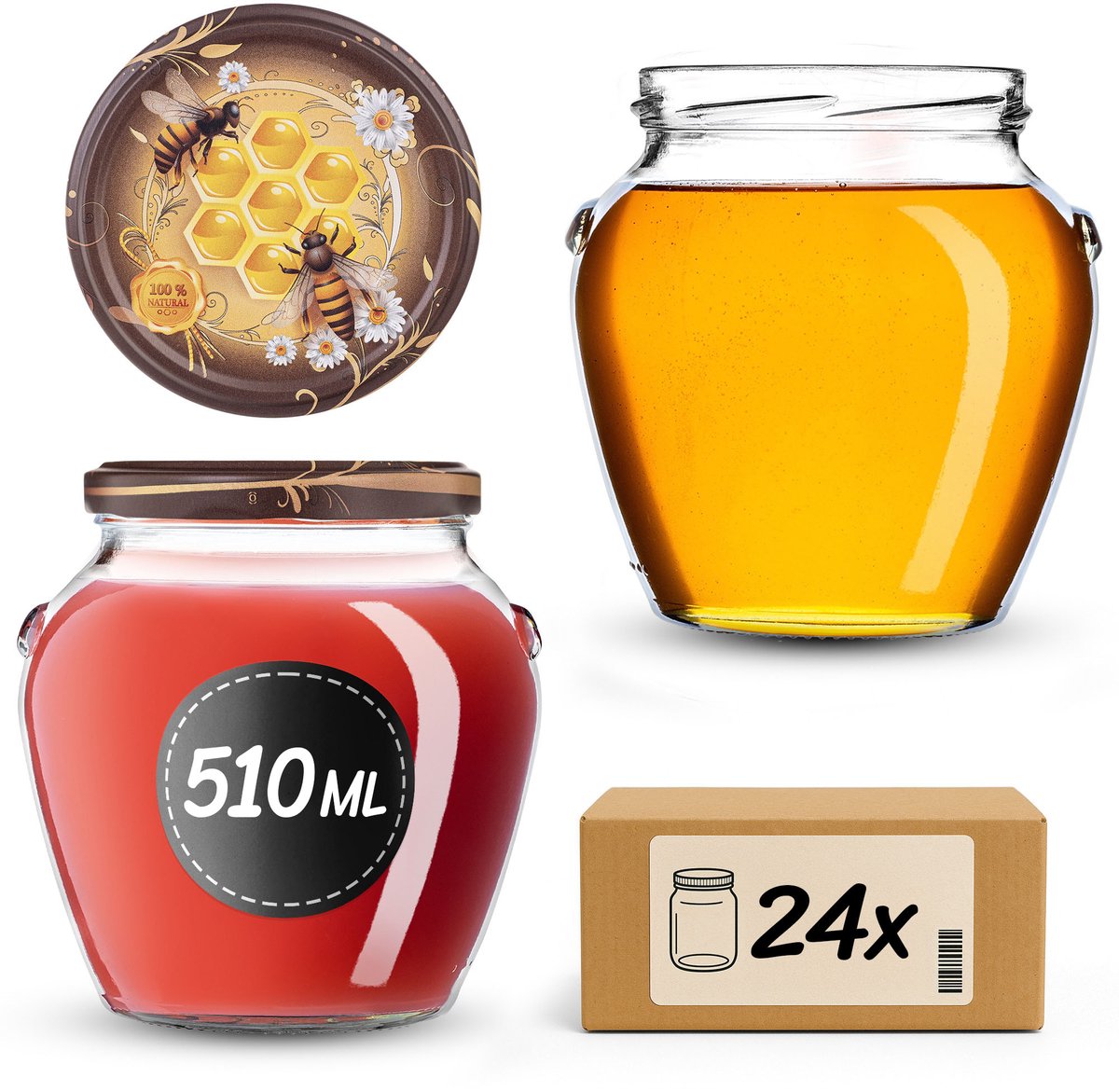 KADAX Inmaakpotten 510 ml fi82 Honingdauw 24 stuks