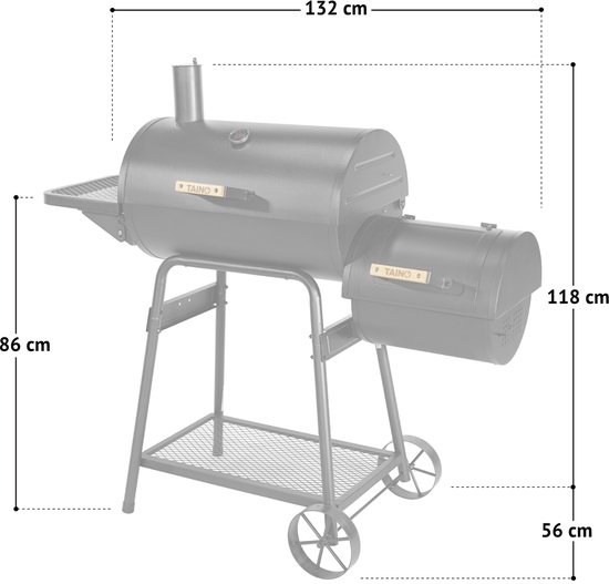 TAINO KAMAYO Smoker Rookoven Standgrill Houtskoolgrill Kleine BBQ Grillwagen — afbeelding 2