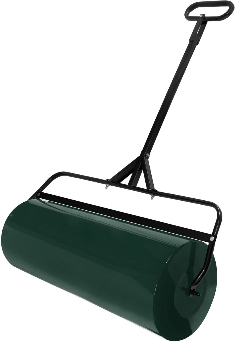 Gazonroller kan worden gevuld met water of zand Vulvolume 63 liter Groene tuinroller 90 cm van staal