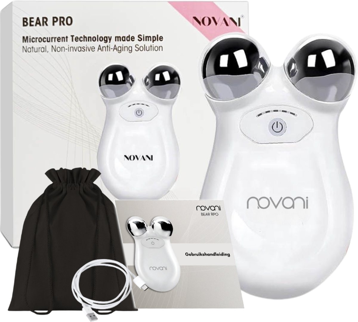Novani Bear Pro - Microcurrent | Anti Ageing | huidverjonging | Gezichtslifting | Gezichtsmassage | Huidverjongingsapparaat | Facelift apparaat | Anti rimpel