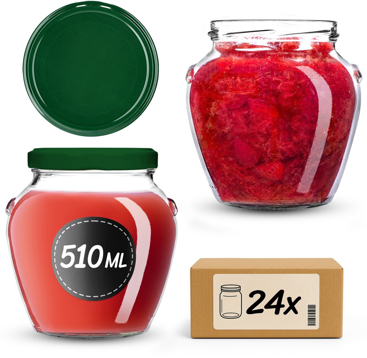 KADAX Inmaakpotten 510 ml fi82 Groen 24 stuks
