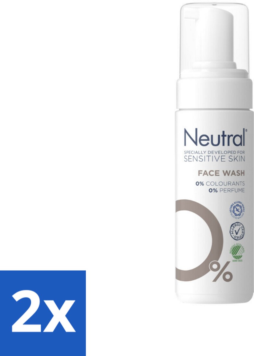2 x Neutral – Gezichtsreiniging – Face Wash 0% Parfumvrij – 150 ml - Gezichtsreiniger - Huidverzorging - Gevoelige Huid - Milde Reiniging - Crème Verwijderen