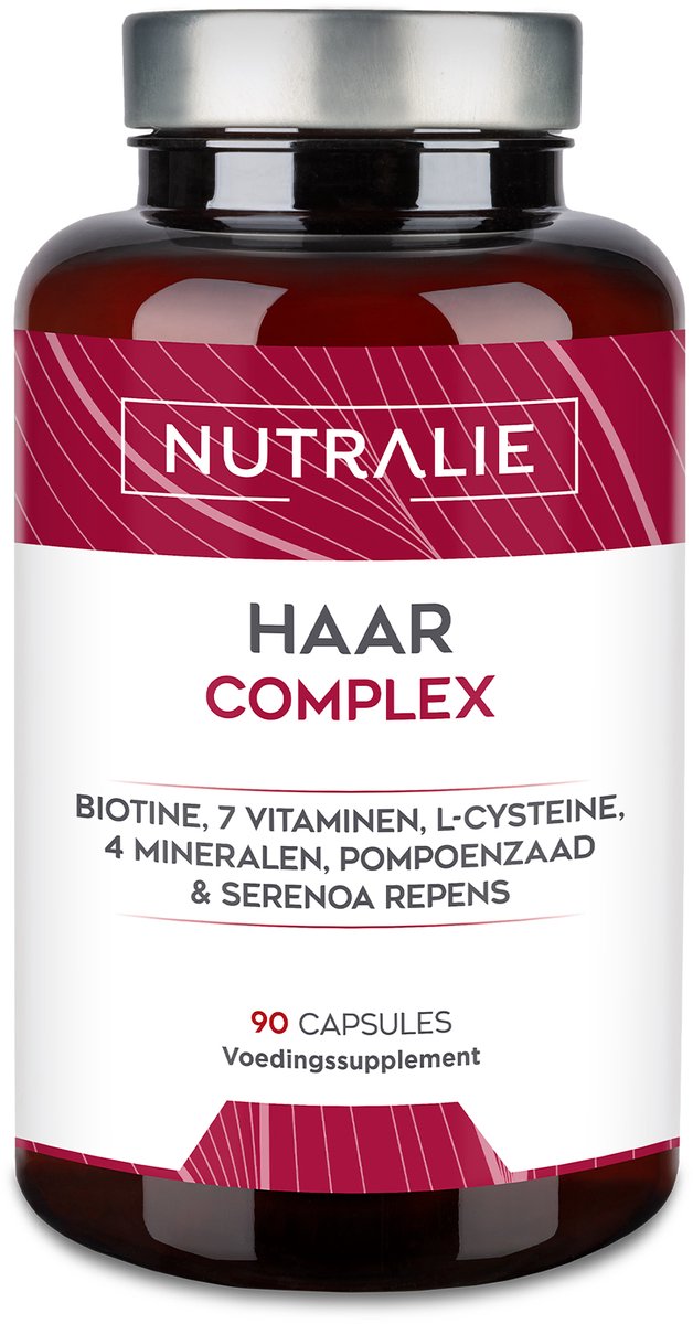 Nutralie Haar Complex - 90 Capsules - Haar & Nagels Supplementen - Mannen en Vrouwen - Biotine, Zink, Selenium, 16 Actieve Ingrediënten - Veganistisch