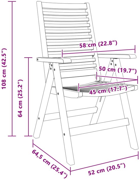 vidaXL - Chaises de jardin - 2 pièces - Bois de teck Massief