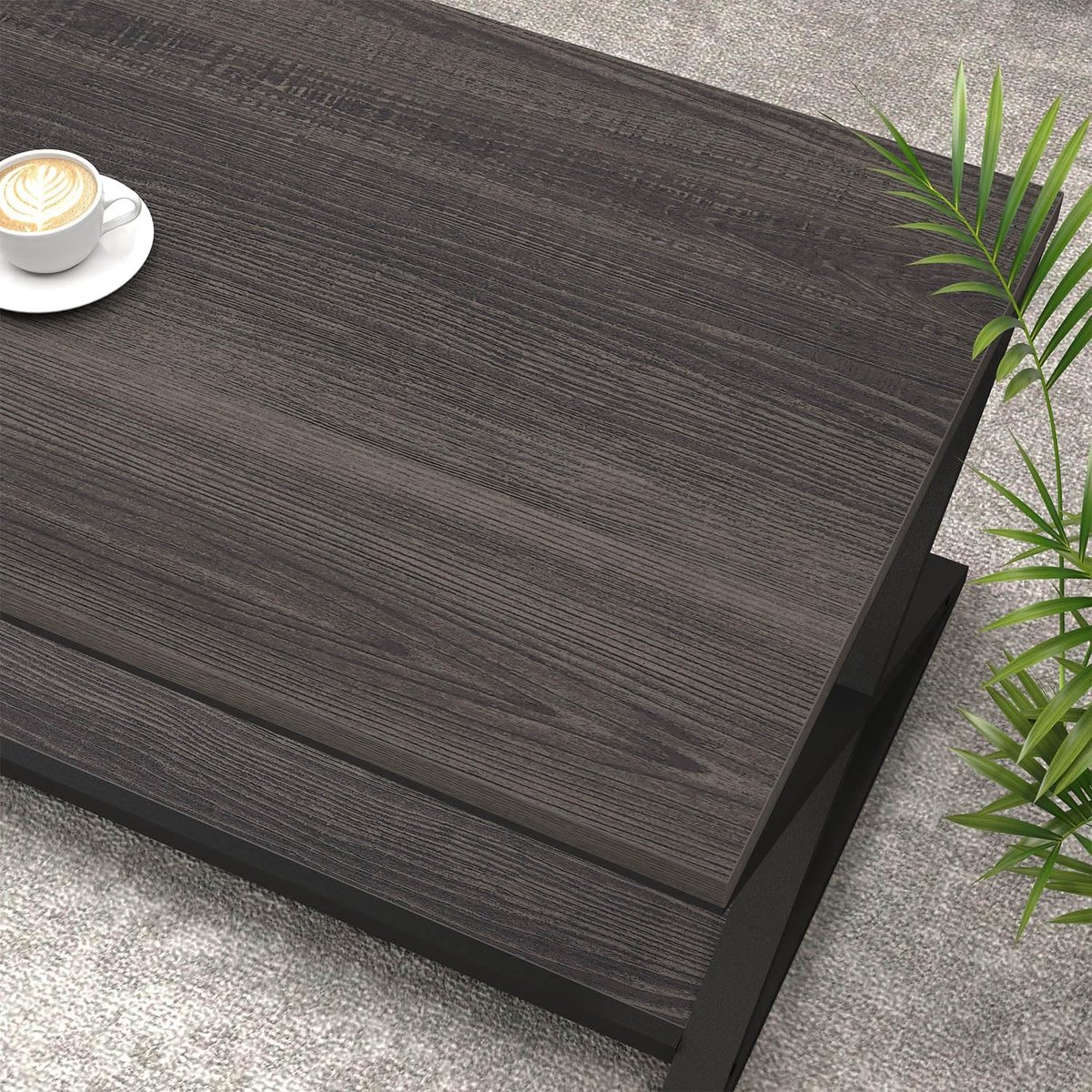 Salontafel Industrieel 120x60x45 cm – Rechthoekige Houten Woonkamertafel met Opbergplank, Metalen Frame, Vintage Bruin, Boerderij & Minimalistisch Design – Pauwhome
