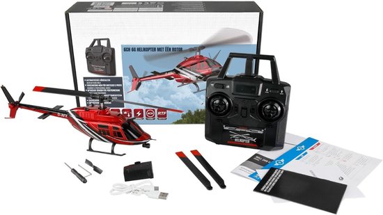 SCH® RC Helicopter - RC - Rood - 32cm x 5cm x 11cm