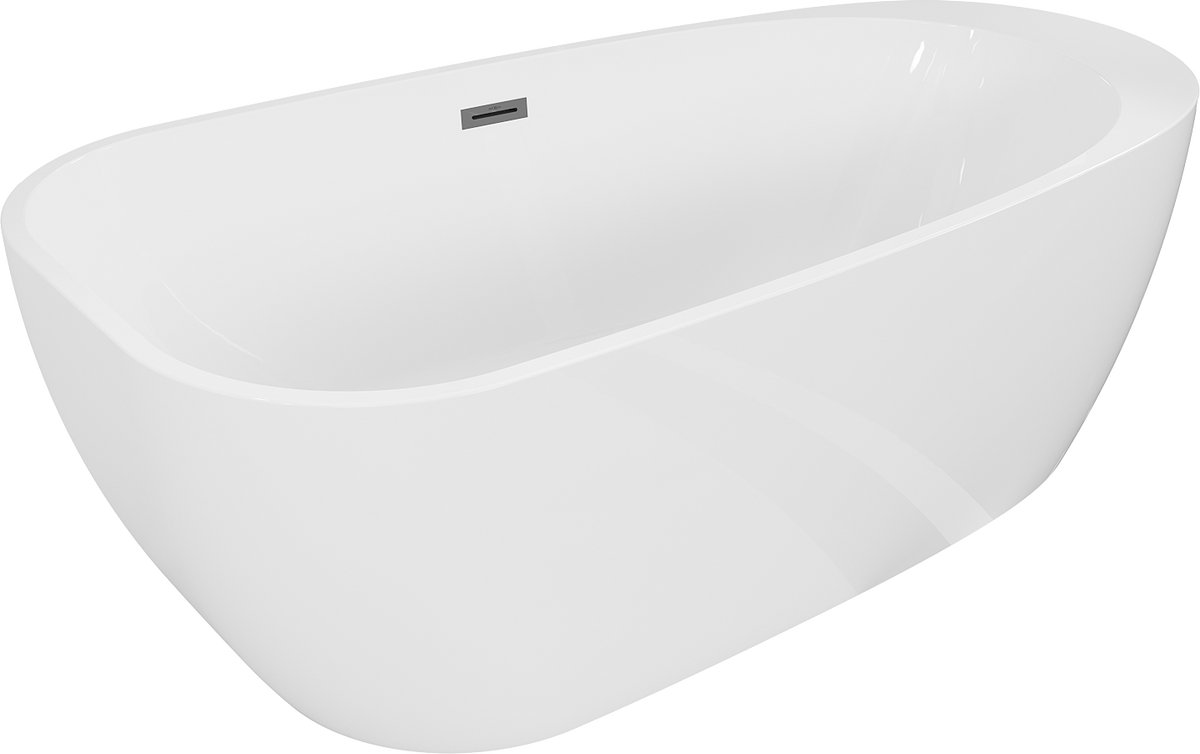 Mexen Giada vrijstaande badkuip 170 x 90 , wit glans, overloop gun metal - 52741709000-95